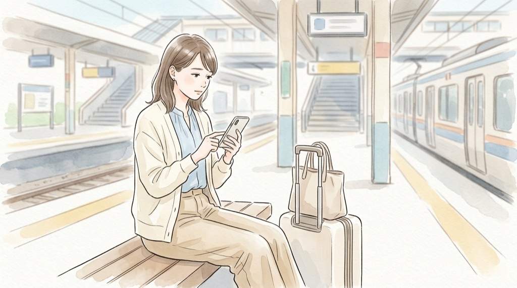 えきねっと情報漏洩のニュース後も列車の予約を確認する旅行者のイメージ