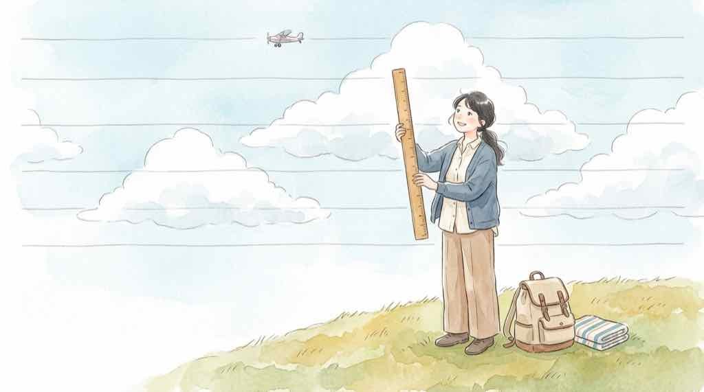 フライドバイ 急降下の高度と速度の数字を読み解く水彩イラスト