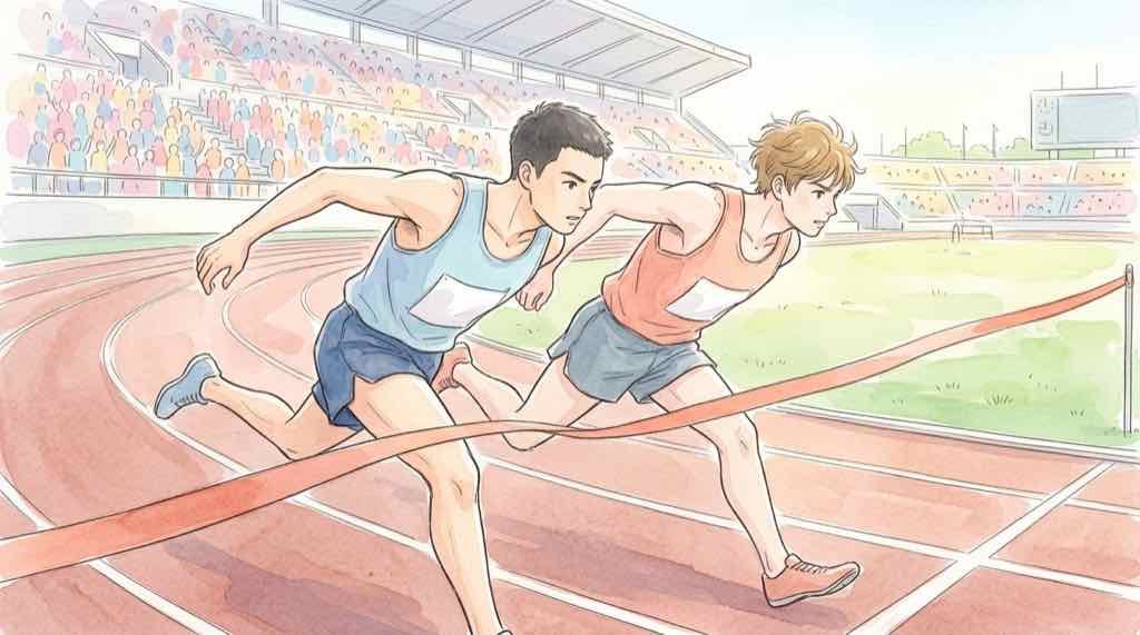 福岡国際マラソン2025の結果を振り返りゴールへ競り合うランナーたち