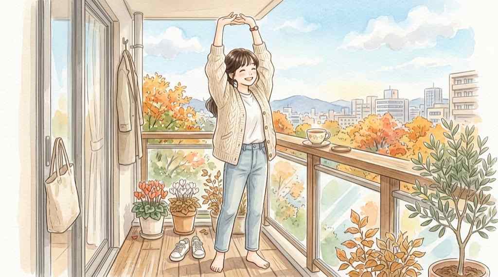 ふるさと納税 10月から変わる点を確認する落ち着いた女性のイラスト