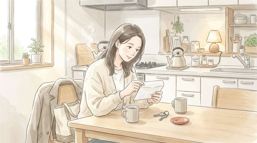電気ガス7000円支援の請求書を見比べて確認する女性