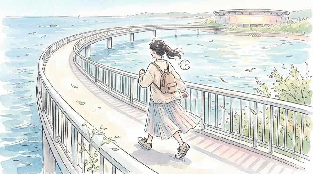GIFT アイドルフェスの2会場は徒歩約10〜15分、夢の大橋ルートの簡易図