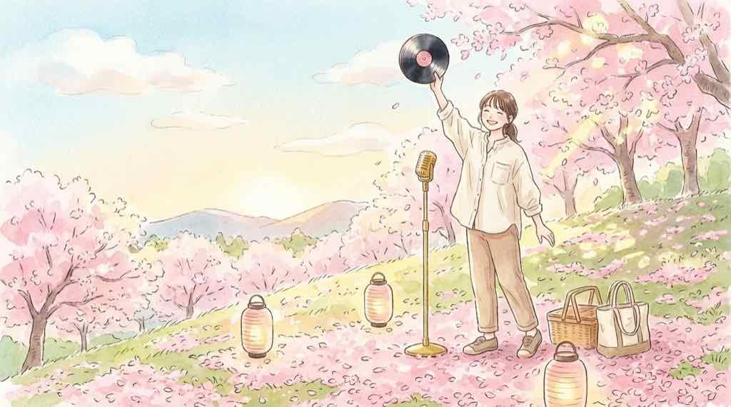 グラミー賞2027の日本人候補を考える音楽ノートと五線譜のイラスト