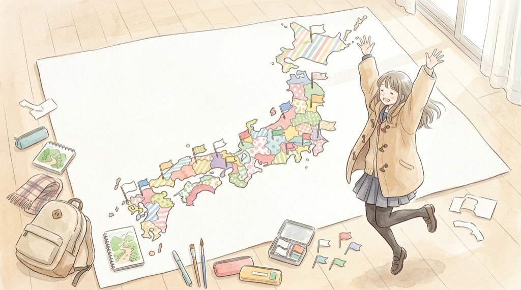 全国高校駅伝2026の出場校が決まる都道府県予選を表すタスキの水彩イラスト