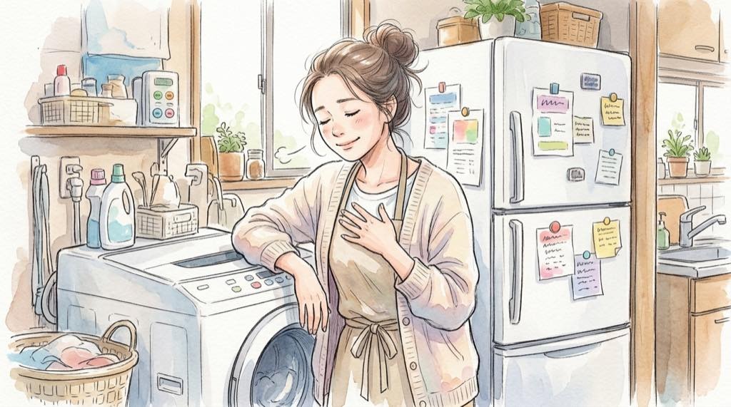 日立 家電 なくなる？KADENOVAで冷蔵庫や洗濯機の保証・修理を調べる女性