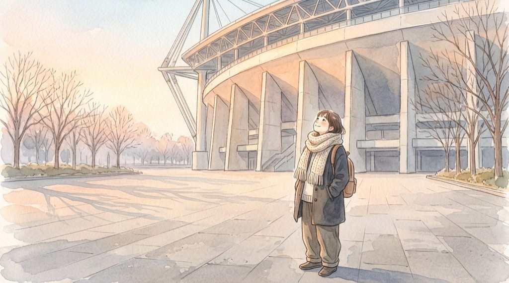 防府読売マラソン2026の開催日と、ソルトアリーナ防府前のスタート地点をイメージしたイラスト