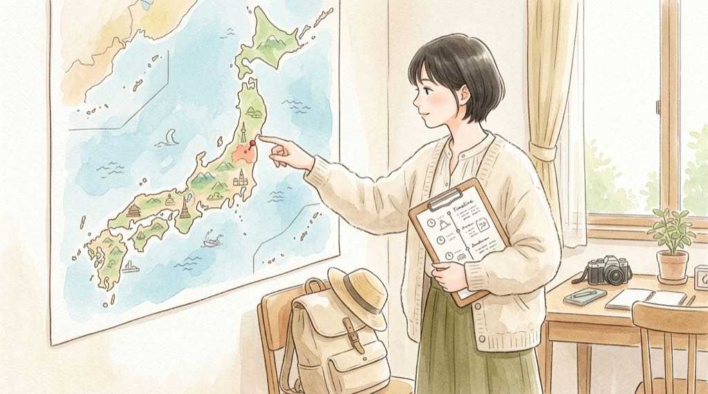 IDCFクラウド障害の現在地を確認する女性とサーバーのイラスト
