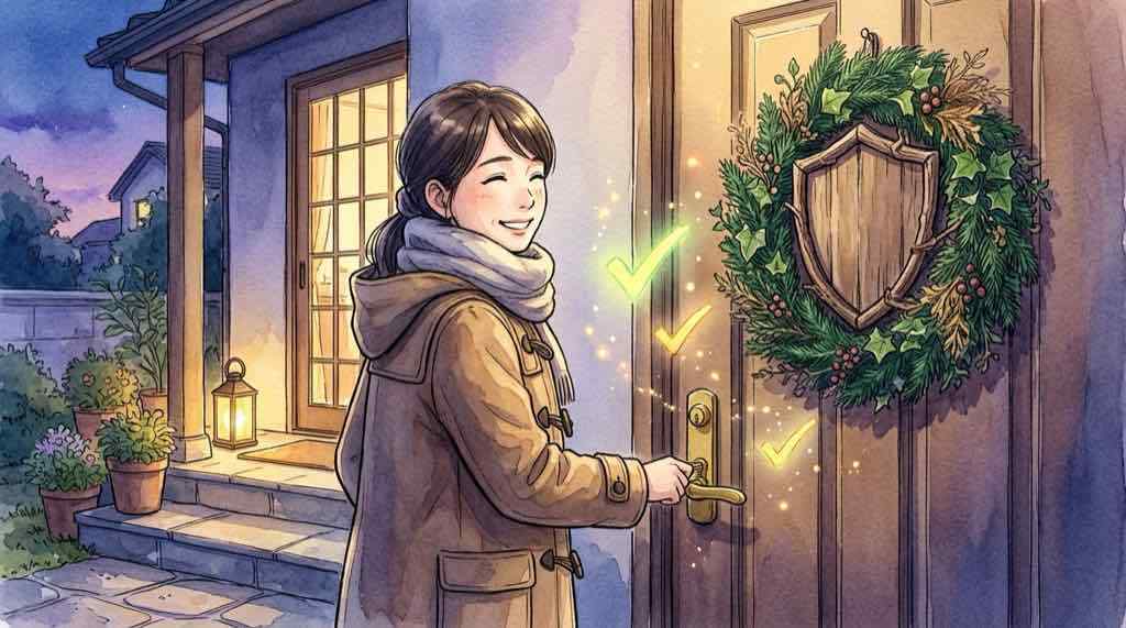 iPhoneのセキュリティ修正をチェックリストで確認する場面のイメージ