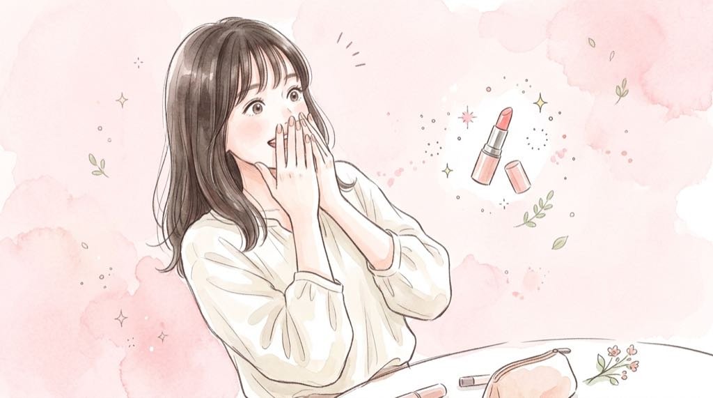 石原さとみ 口紅をやめた理由を想像して驚く30代女性のイラスト