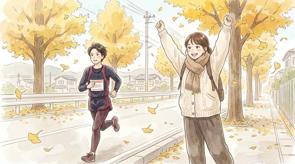 出雲駅伝2026の優勝予想で本命の國學院大學、襷をつなぐランナーのイメージ