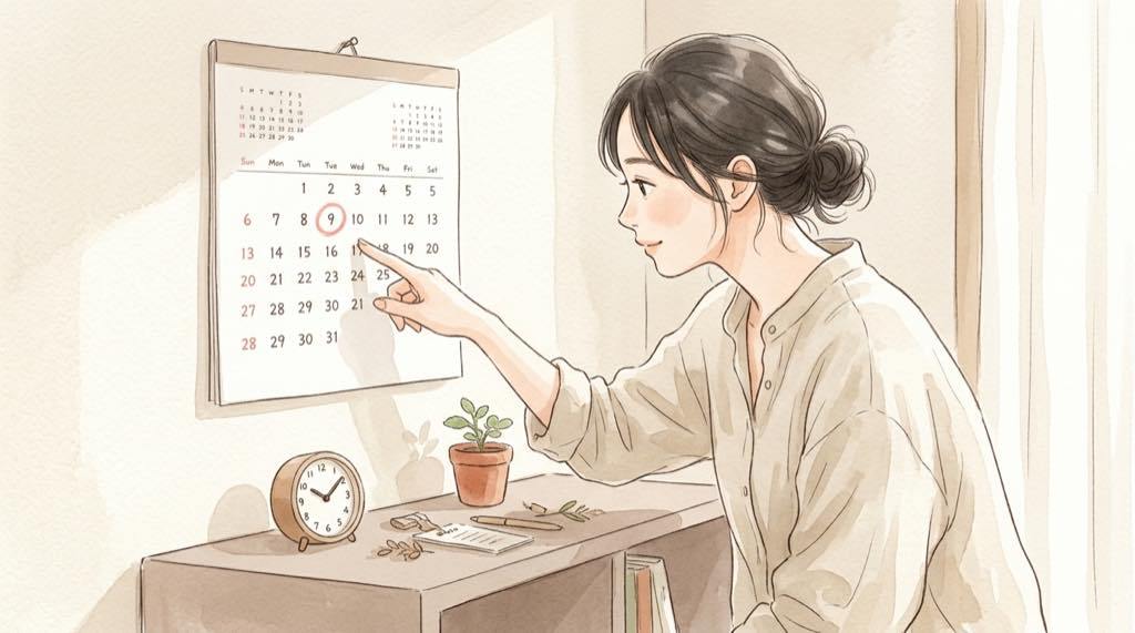 日本代表 パラグアイ戦は何時から?夜のキックオフ時刻をカレンダーで確認する様子