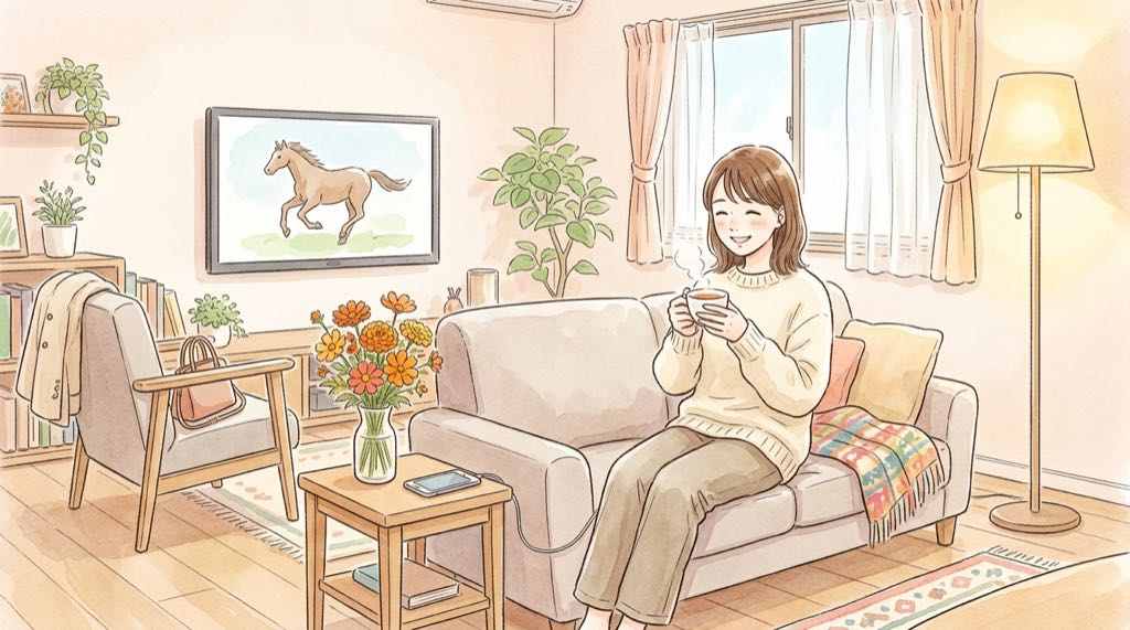 菊花賞2026をテレビやスマホで視聴するイメージ