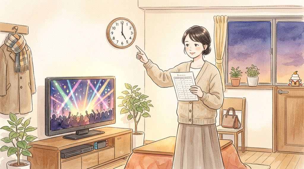 紅白2026の曲順・タイムテーブルを確認するイメージ