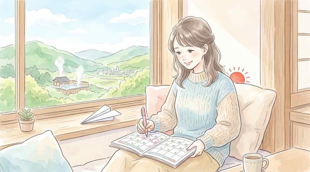 九州ふっこう割 キャンセル枠の復活を狙い第2期の日程を確認する女性