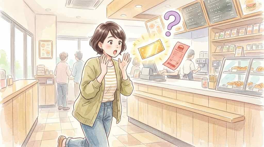 マクドナルド 浜崎あゆみのGolden Campaignでよくある質問を確認する女性のイラスト
