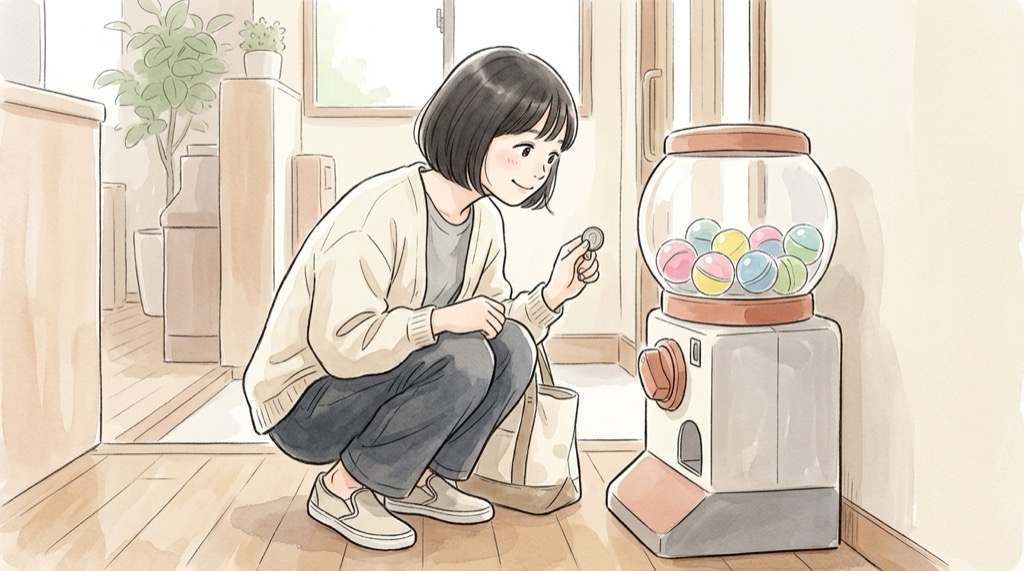 メゾピアノ キティのガラケーミラーと平成レトロなシールを表す水彩イラスト
