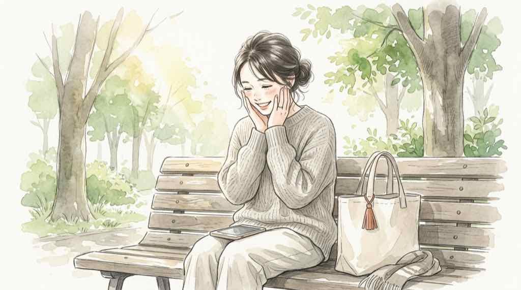 MISIAライブ2027の最速先行の当落結果をスマホで確認して喜ぶ女性のイラスト