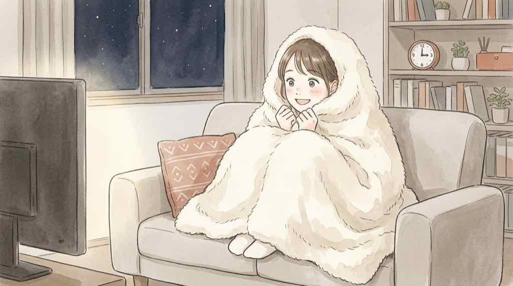 なでしこジャパン次の試合を深夜に応援するために準備する女性