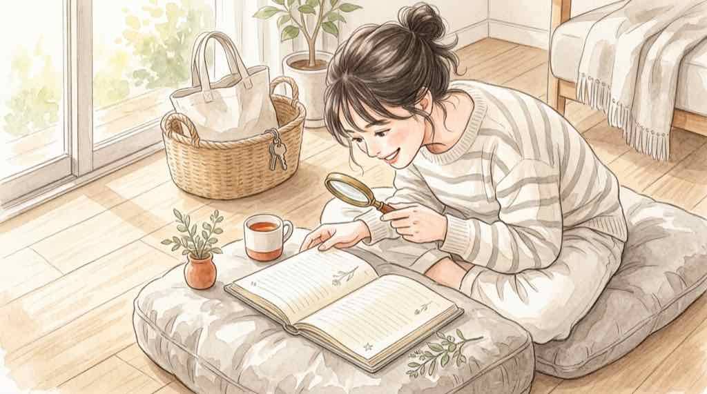 日経サイバー攻撃で自分は対象か確認する、メールを読む人の水彩イラスト