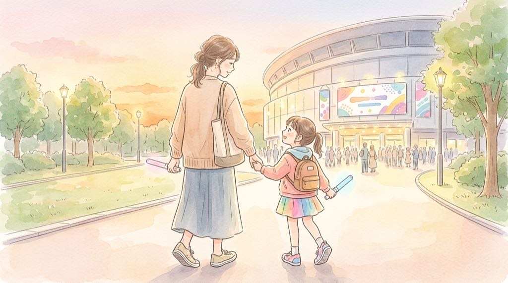 NiziUライブへ親子で参加するイメージ