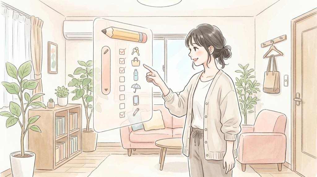 ConoHa WING PHP設定画面でバージョンを確認するパソコン画面の水彩イラスト