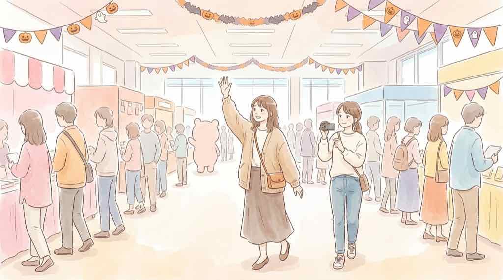 ポムポムプリン町田の写真・動画撮影ルール。ハイタッチ中は撮影可能