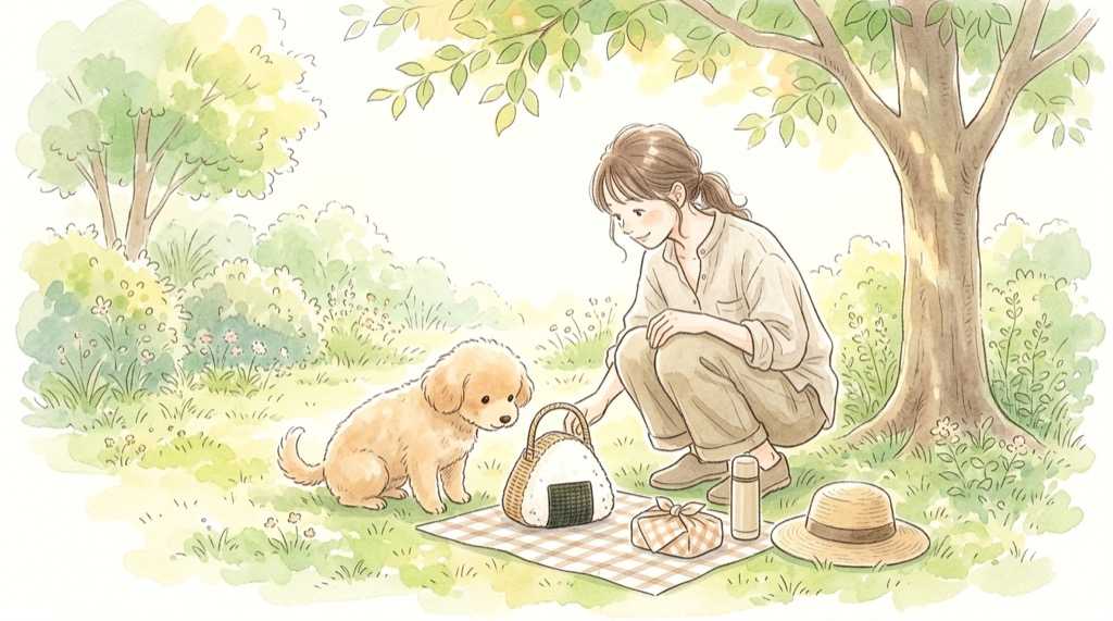個性派キッチンカー3選の食事風景を描いたイラスト