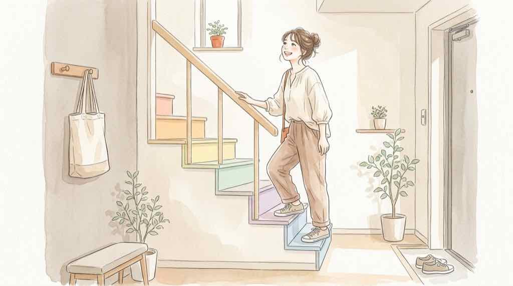 スマホでエントリー状況を確認する手順を進める女性のイメージ