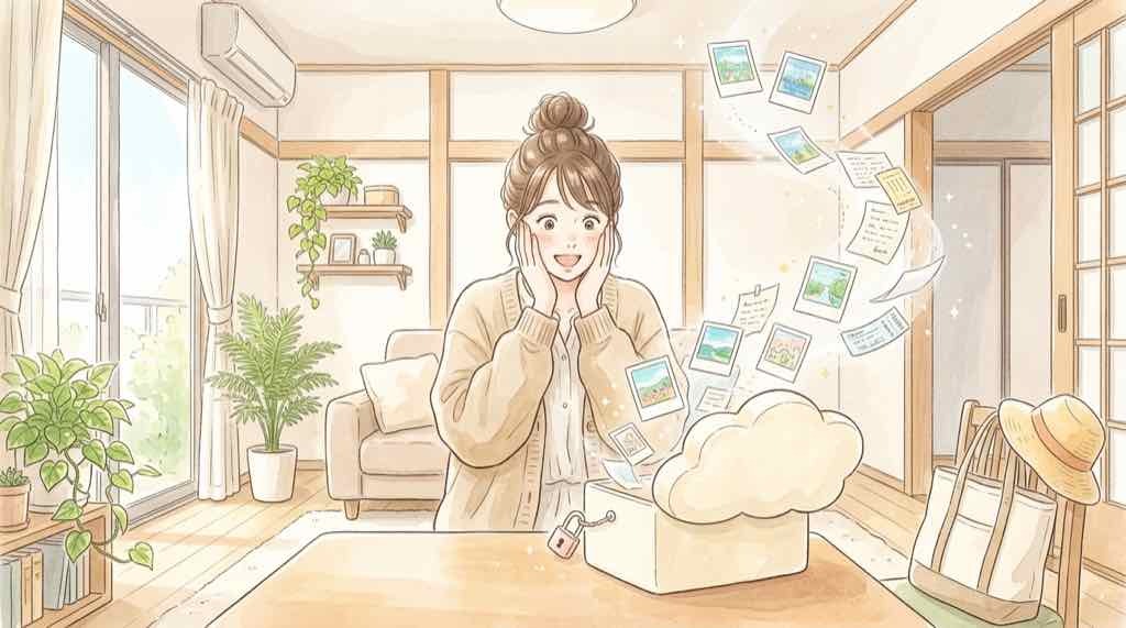楽天ドライブ 情報漏洩を前に不安そうに画面を見つめる日本人女性