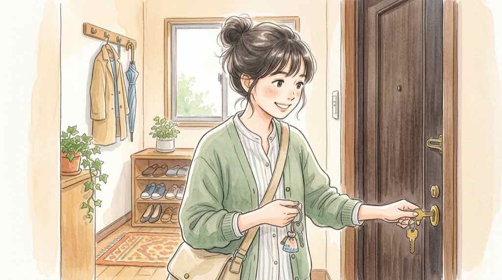 楽天ドライブ 情報漏洩の対策を一つずつ進める日本人女性のイラスト