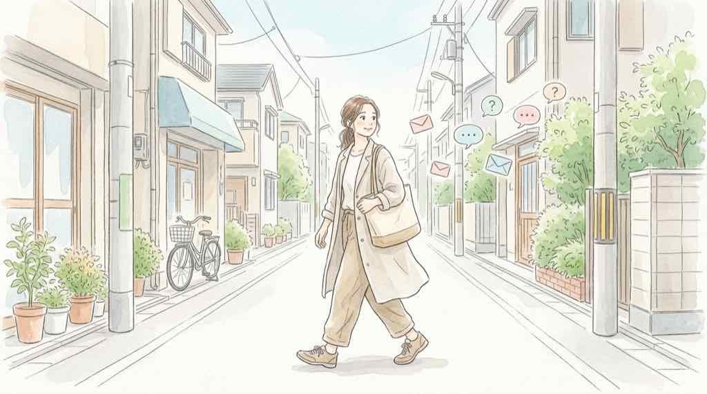 楽天を装う不審なメールやSMSに警戒する女性