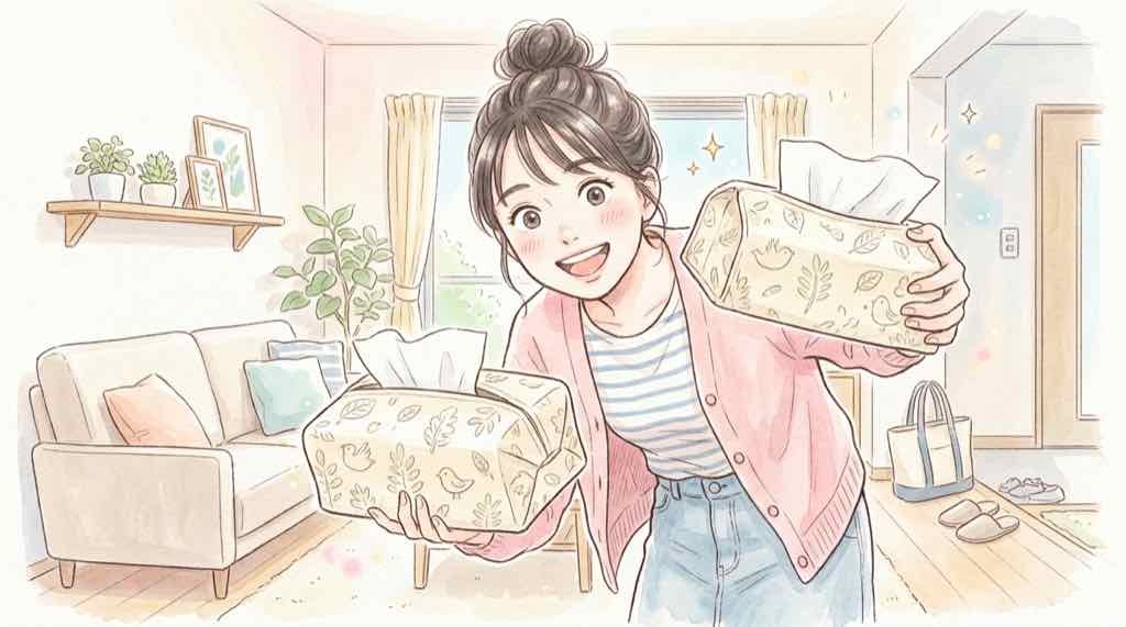 楽天ROOM 稼げないと悩む人が売れる商品を探す様子を表したイラスト