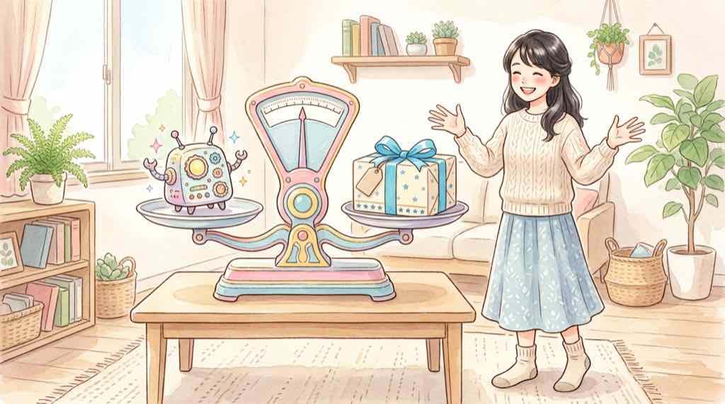 楽天ROOM 売れる商品とクリックされる商品の違いを比べるイラスト