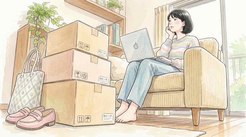 佐川急便 情報漏洩で自分が対象か不安になり荷物を見つめる女性の場面