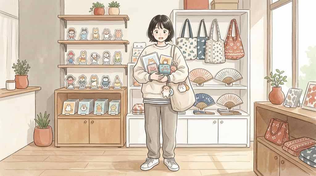 きゅあかわ グッズとポップアップストアの商品が並ぶアニメイト池袋の売り場イメージ