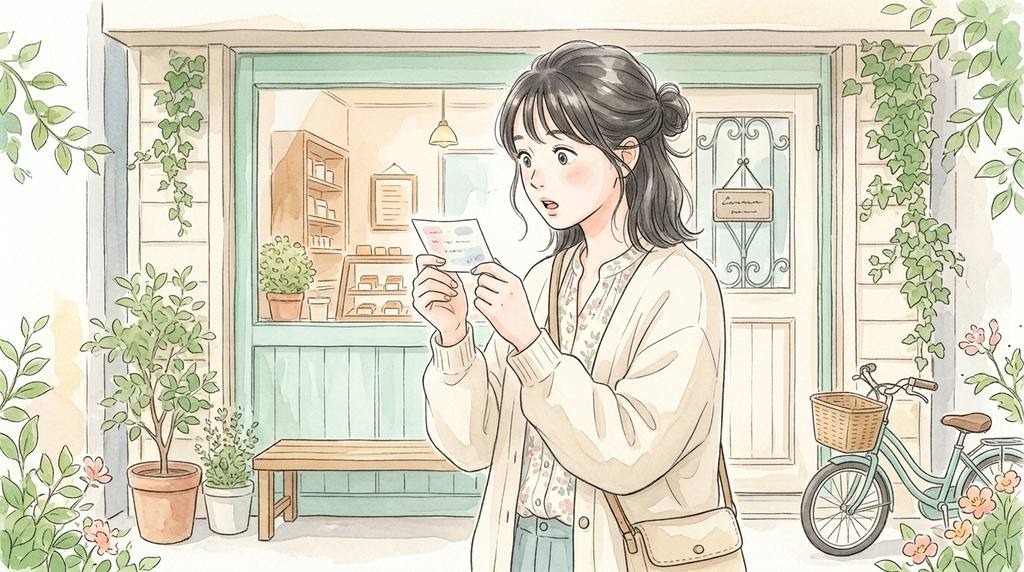サンリオ ハローステージ大阪の入場と整理券をイメージした水彩イラスト