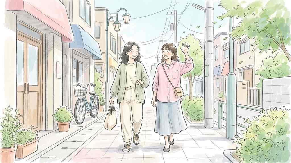 サンリオ ハローステージへ友達と出かける女性たちのイラスト