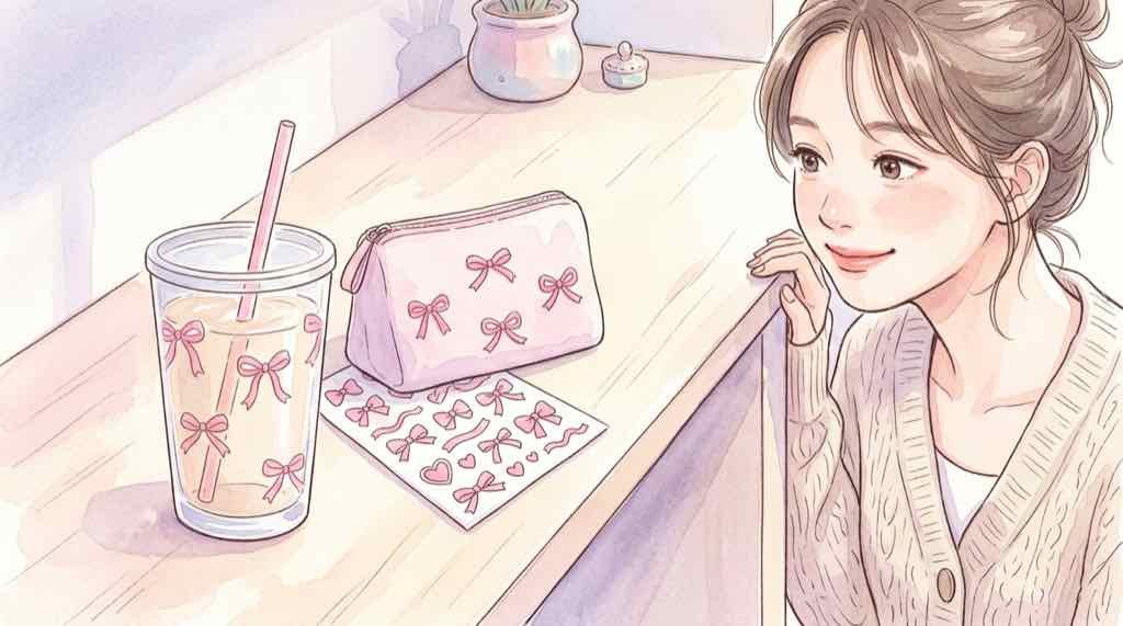 サンリオハウス名古屋PARCO限定のおめかしハローキティグッズのイラスト