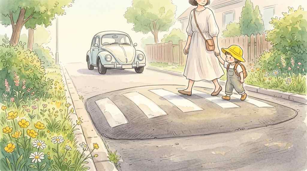 生活道路 30kmの法定速度とゾーン30の標識の違いを比べるイラスト