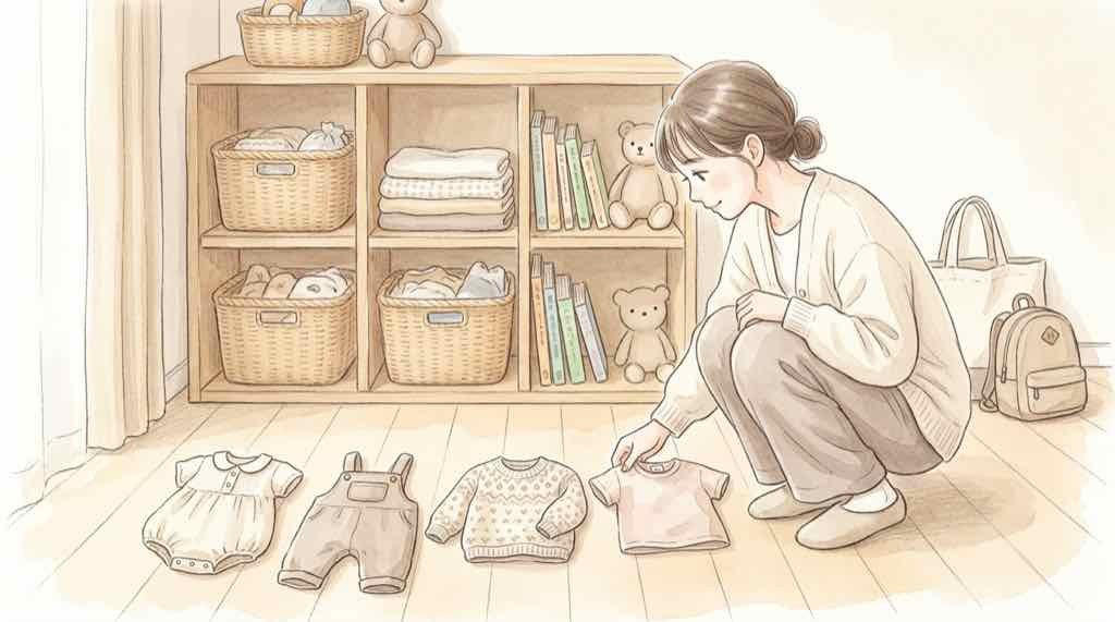 ホカロンサンリオの全商品と値段サイズを比べるベビー服とガールズ服の並び