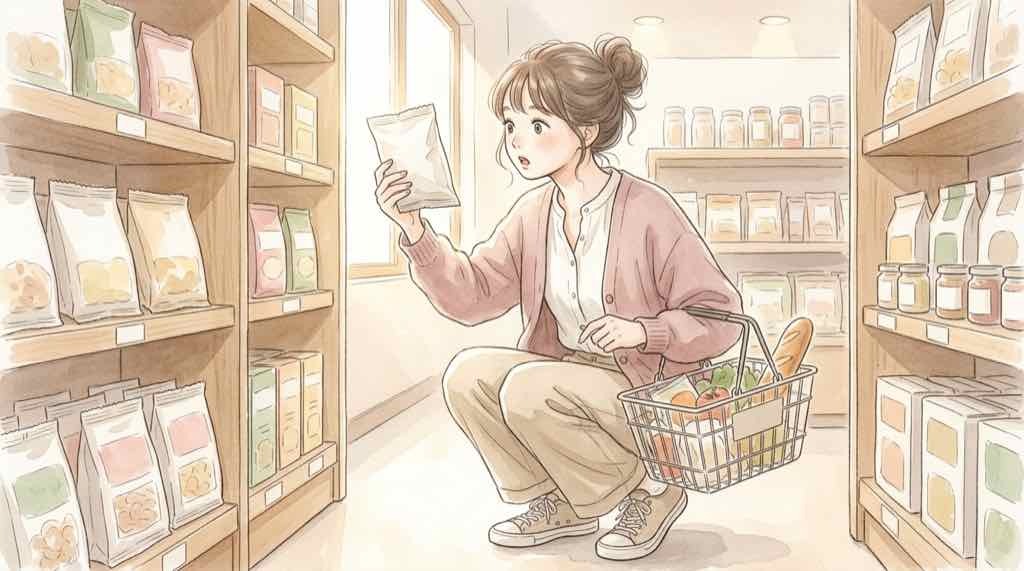 ステルス値上げ2026を買い物かごで確かめる水彩イラスト