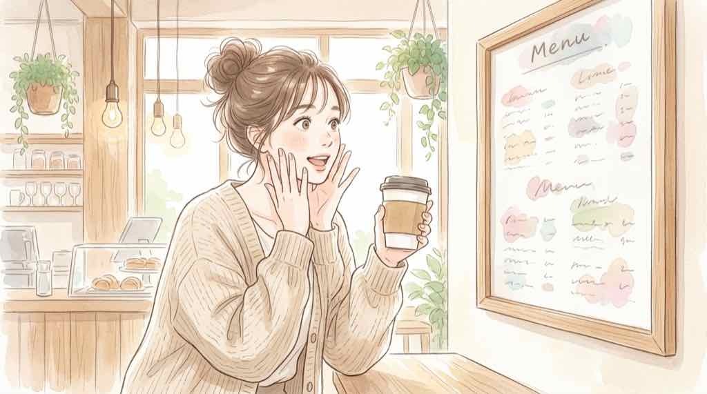 スタバ値上げ2026いつから?10月9日からの新価格を調べる女性とコーヒー