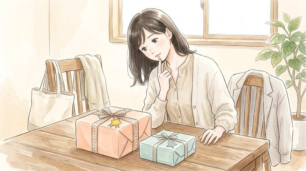 タイトー サンリオ 抽選のXとアプリの違いを水彩のドールと台紙で比べたイラスト