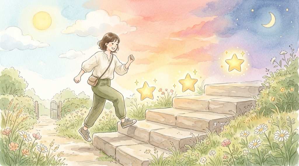 タイトー サンリオ スタンプラリーの流れをアプリ登録からNFCタッチまで描いた水彩フロー