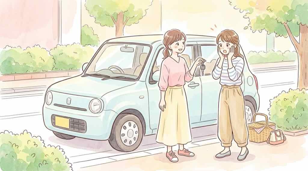 タイムズカー 友人 運転 事故で保険が使えるか確認する女性