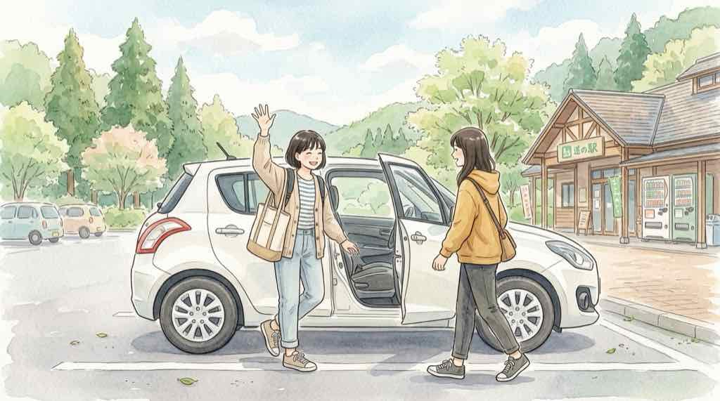 タイムズカー 追加運転者の登録と運転交代のルールを確認する女性