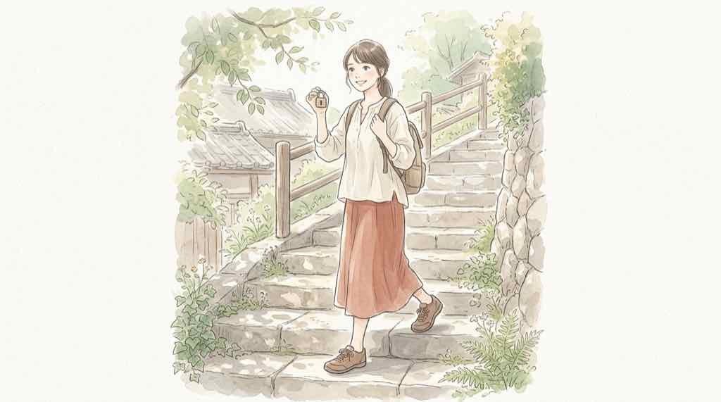 免許証画像の流出後に信用情報機関へ本人申告を検討する女性のイラスト