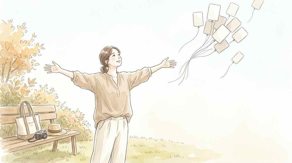 身分証画像を持たない・減らす視点で個人情報の守り方を考える女性のイラスト
