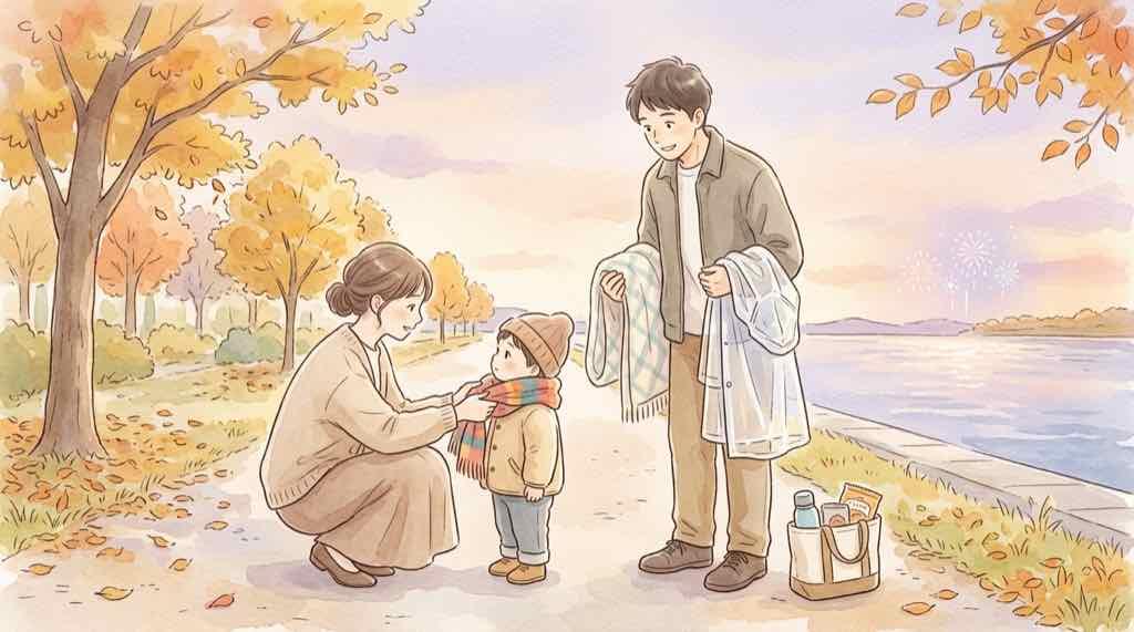 東京湾大華火祭2026へ子連れで行く際の持ち物と防寒対策