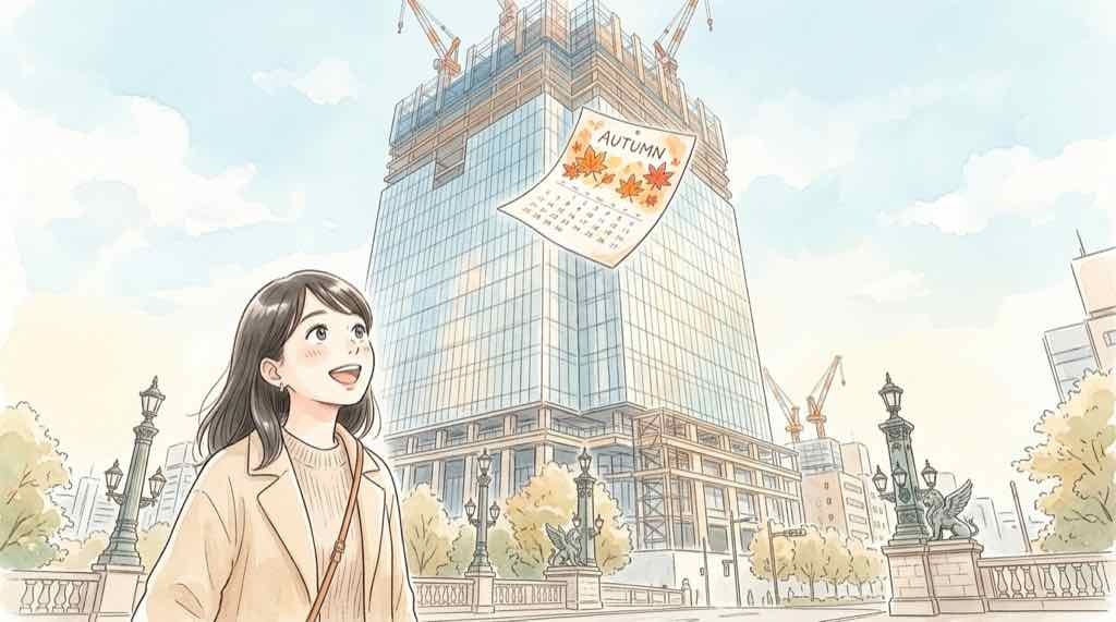 東京ミッドタウン日本橋はいつオープン?2027年秋開業予定を伝える日本橋の街並みのイメージ